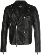 Dsquared2 Leather Biker Jacket - Black