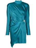 Silvia Astore High Collar Short Dress - Blue