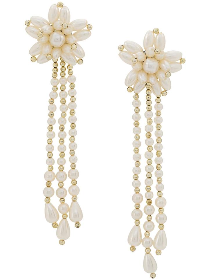 Susan Caplan Vintage 1980's Faux Pearl Earrings - White