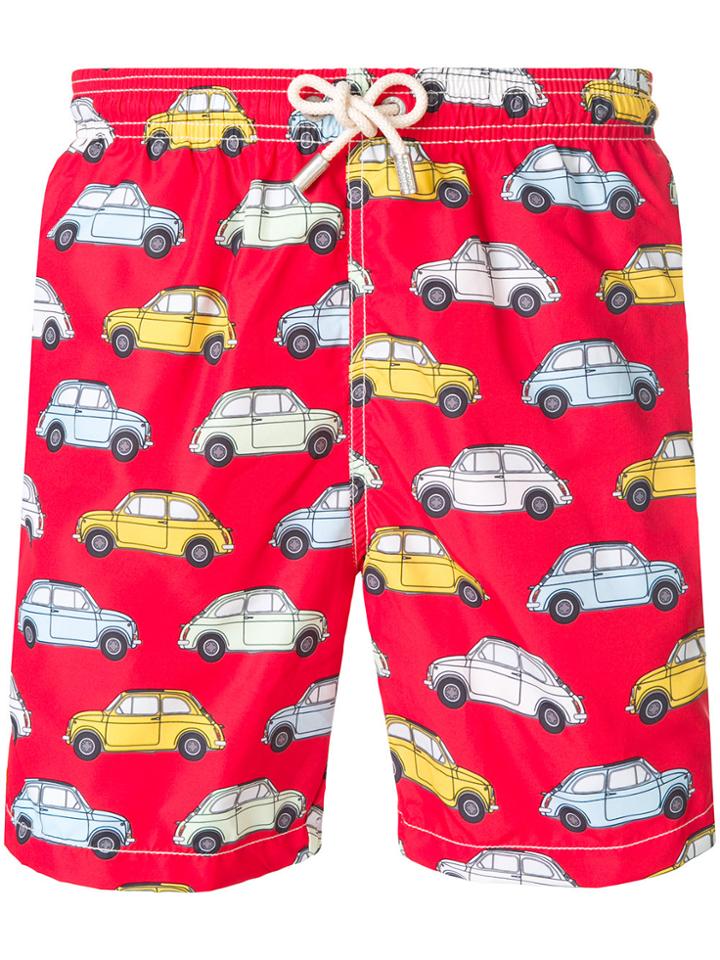 Mc2 Saint Barth Car Print Swim Shorts - Red
