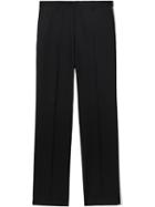 Burberry Stripe Detail Wool Twill Tailored Trousers - Black