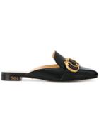 Charlotte Olympia Buckle Detail Mules - Black