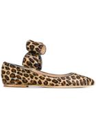 Polly Plume Leopard Print Flats - Brown
