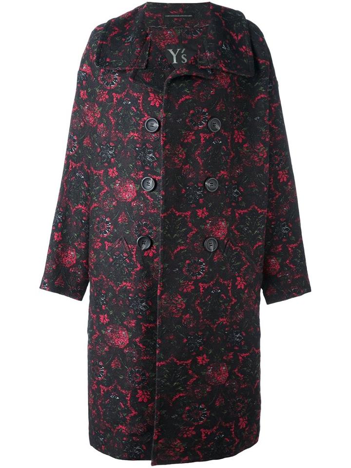 Y's Oversized Double Breasted Coat, Women's, Size: 2, Black, Cotton