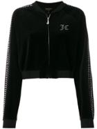 Juicy Couture Swarovski Embellished Cropped Bomber Jacket - Black
