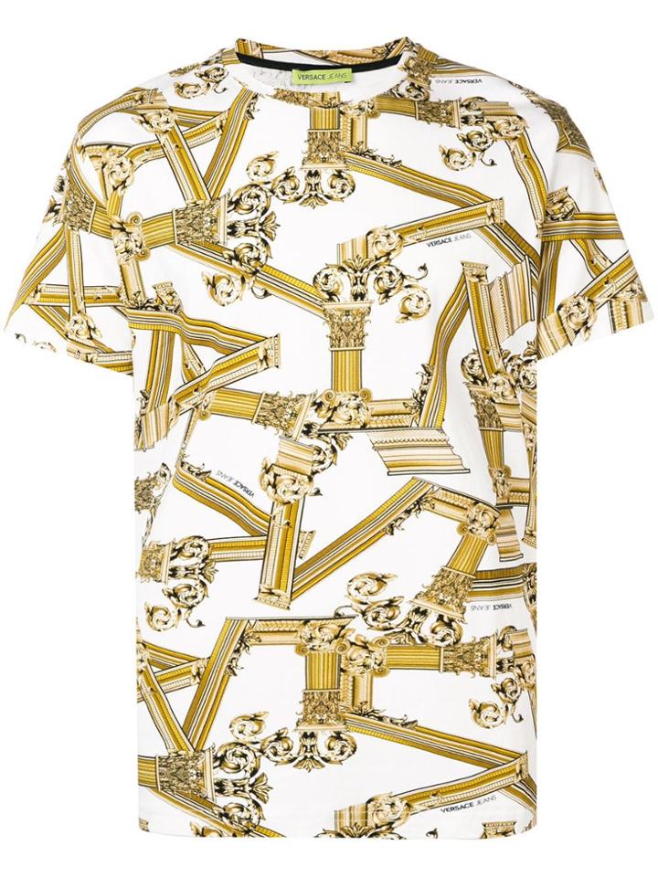 Versace Jeans Column Print T-shirt - White