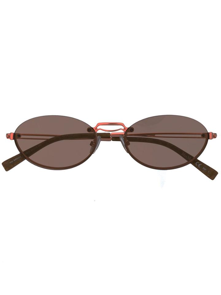 Max Mara Slim Oval Sunglasses - Gold