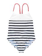 Junior Gaultier Striped Swimsuit, Girl's, Size: 8 Yrs, White