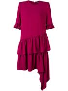 Alexander Mcqueen Asymmetric Drape Dress - Pink & Purple