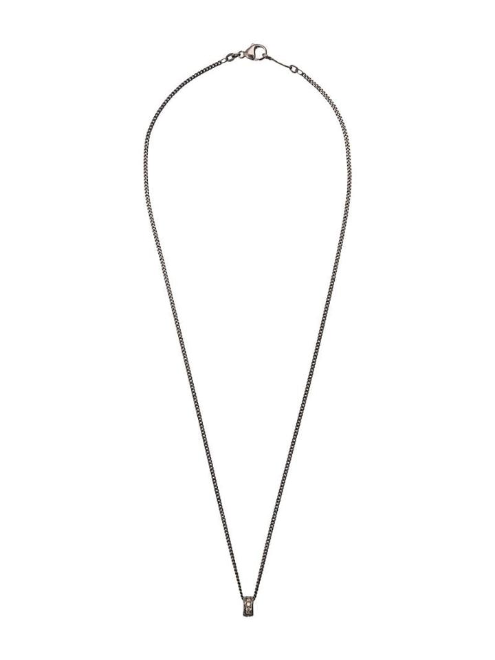 Roman Paul Diamond Embellished Pendant Necklace - Silver