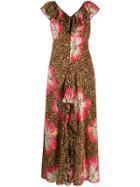 Rixo Floral-print Ruffled Dress - Brown