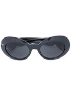 Versace Medusa Arm Oval Sunglasses, Women's, Black, Acetate/metal