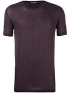Dolce & Gabbana Bee & Crown Embroidered T-shirt, Men's, Size: 46, Pink/purple, Cotton/silk