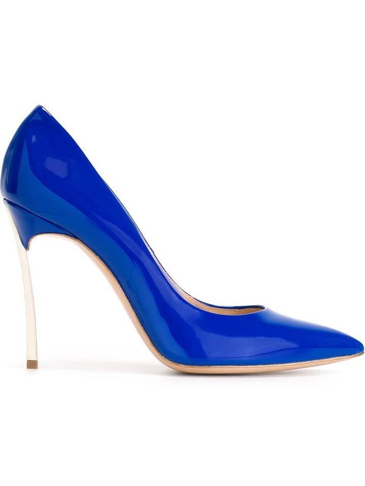 Casadei Blade Pumps, Women's, Size: 40, Blue, Leather