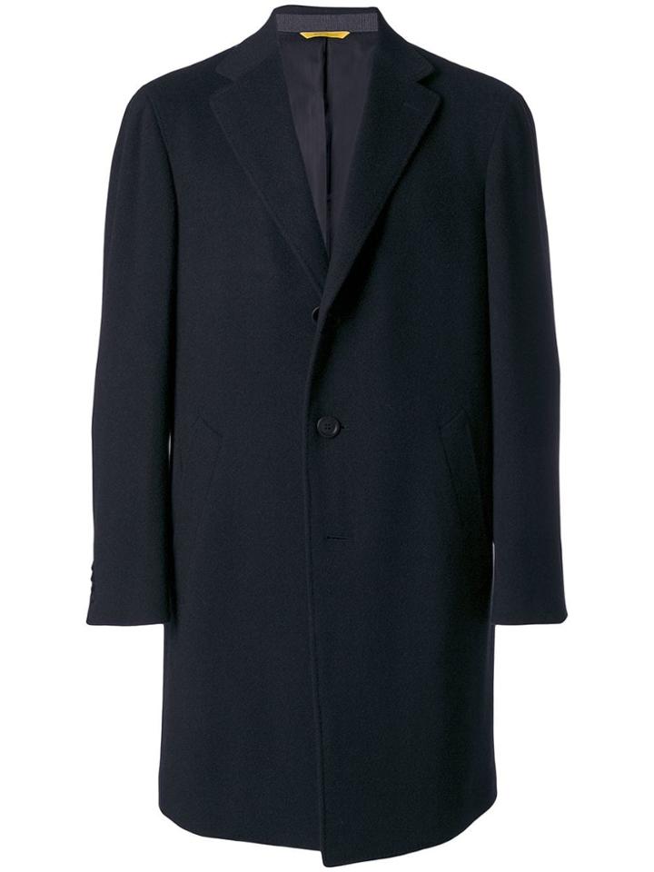 Canali Cashmere Single Breasted Coat - Black