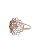 Tinyom 18k Rose Gold Flower Ring - Metallic