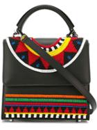 Les Petits Joueurs Small Beaded Tote, Women's, Black, Leather