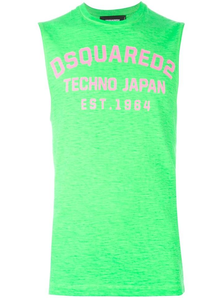 Dsquared2 Sleeveless T-shirt, Men's, Size: Xs, Green, Cotton/linen/flax