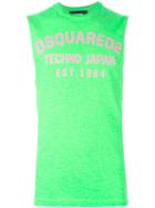 Dsquared2 Sleeveless T-shirt, Men's, Size: Xs, Green, Cotton/linen/flax
