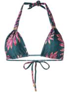 Vix Paula Hermanny - Floral Triangle Bikini Top - Women - Polyamide/spandex/elastane - M, Green, Polyamide/spandex/elastane