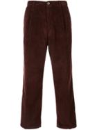 Haikure Cropped Corduroy Chinos - Brown