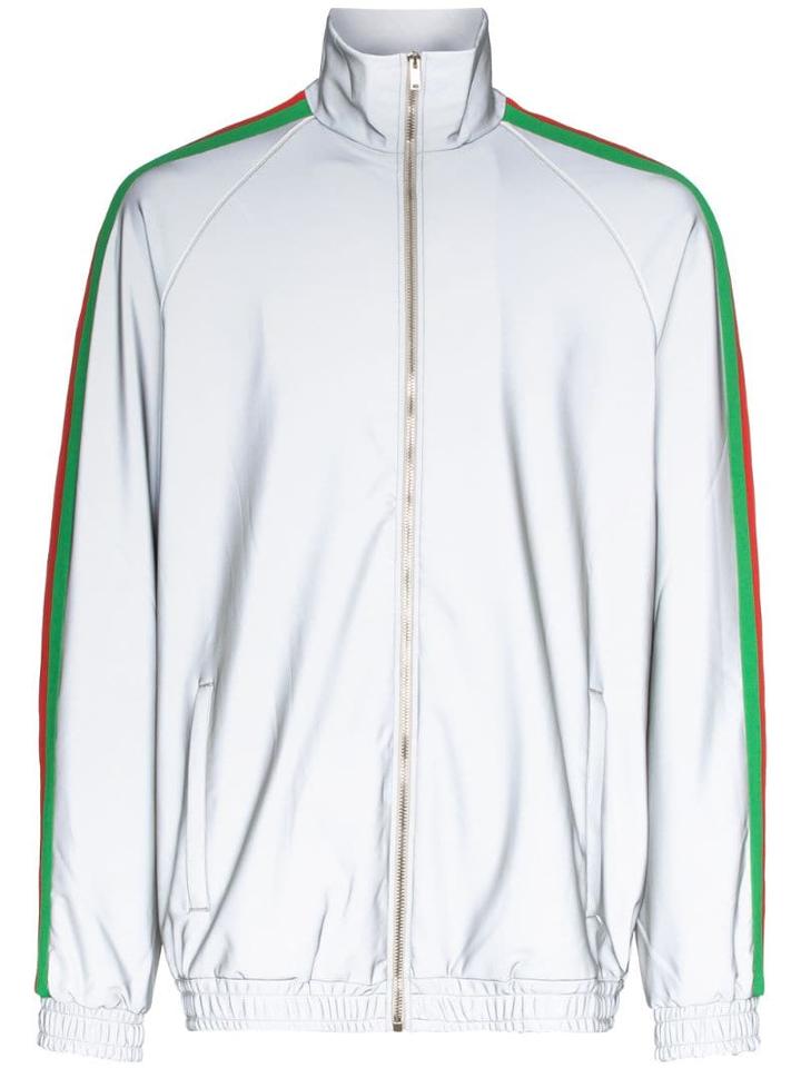 Gucci Reflective Web Stripe Sport Jacket - Metallic