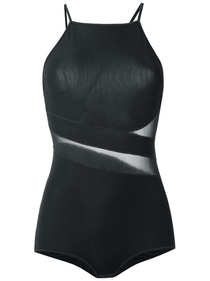 Panelled Bodysuit - Women - Polyamide/spandex/elastane - P, Black, Polyamide/spandex/elastane, Giuliana Romanno