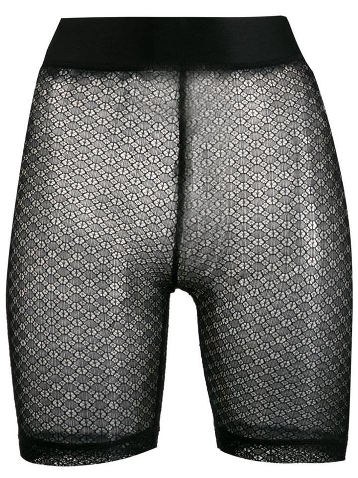 John Elliott Lace Mesh Cycling Shorts - Black