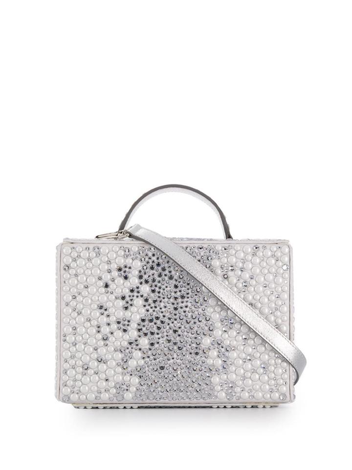 Philipp Plein Crystal Box Bag - White