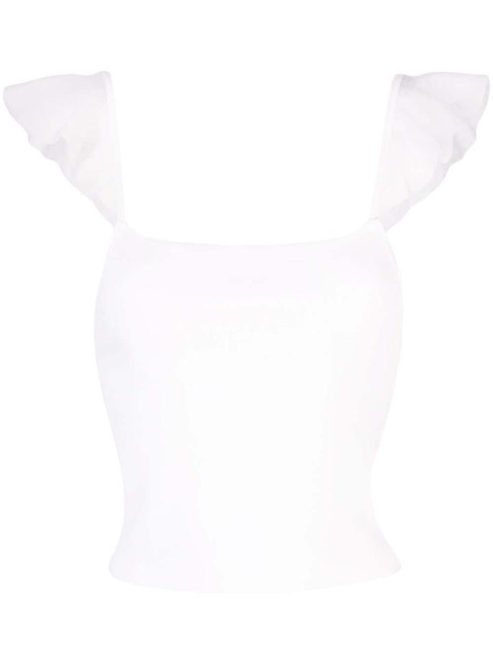 Alice+olivia Marg Cropped Top - White