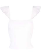 Alice+olivia Marg Cropped Top - White