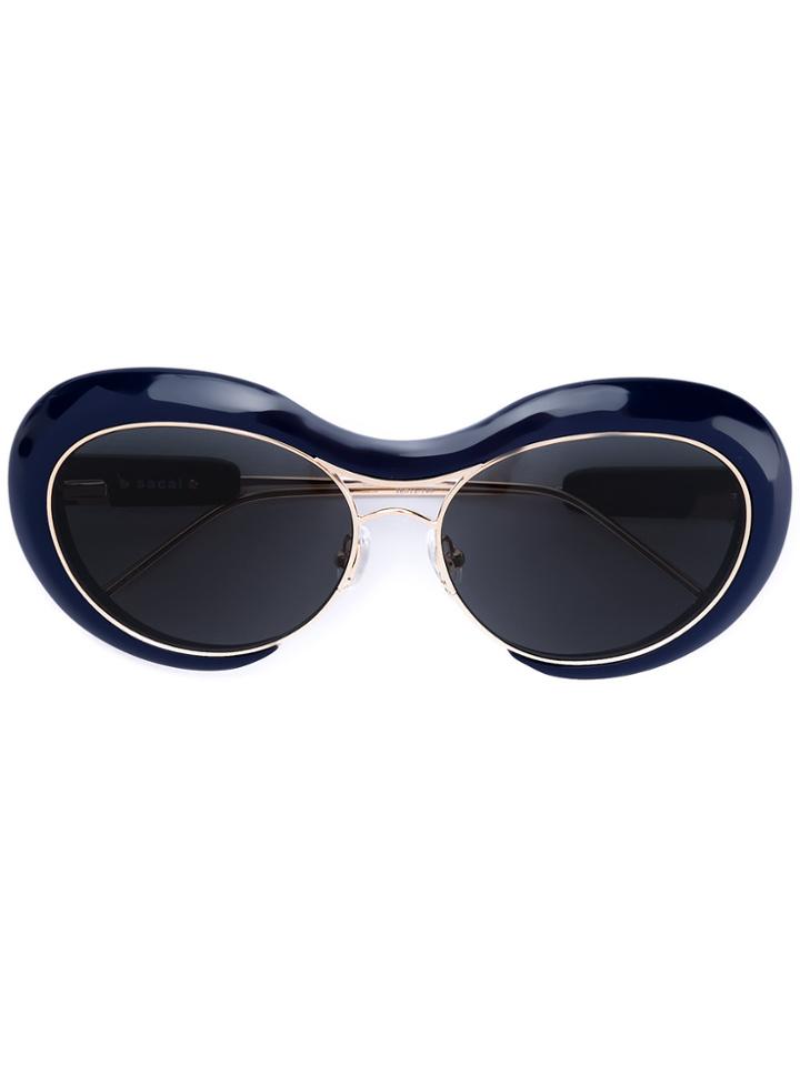 Sacai Sacai X Linda Farrow Oversized Sunglasses - Blue