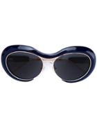 Sacai Sacai X Linda Farrow Oversized Sunglasses - Blue
