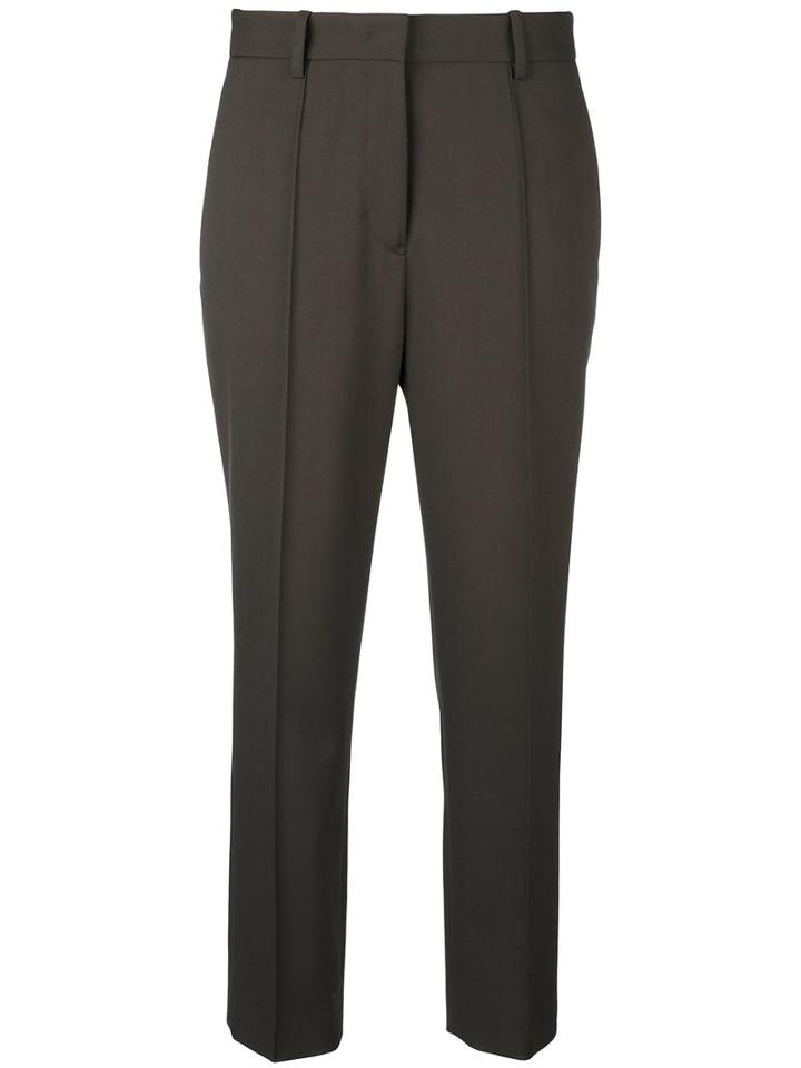 Jil Sander Tailored Cropped Trousers, Women's, Size: 38, Green, Virgin Wool/spandex/elastane/polyester/viscose