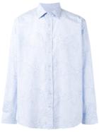 Etro Floral Print Formal Shirt, Men's, Size: 41, Blue, Cotton