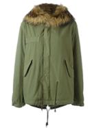 Mr & Mrs Italy Rabbit And Raccoon Fur Lined Jacket, Women's, Size: S, Green, Cotton/lamb Skin/rabbit Fur/racoon Fur