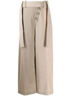 Rejina Pyo Belted Fared Trousers - Neutrals