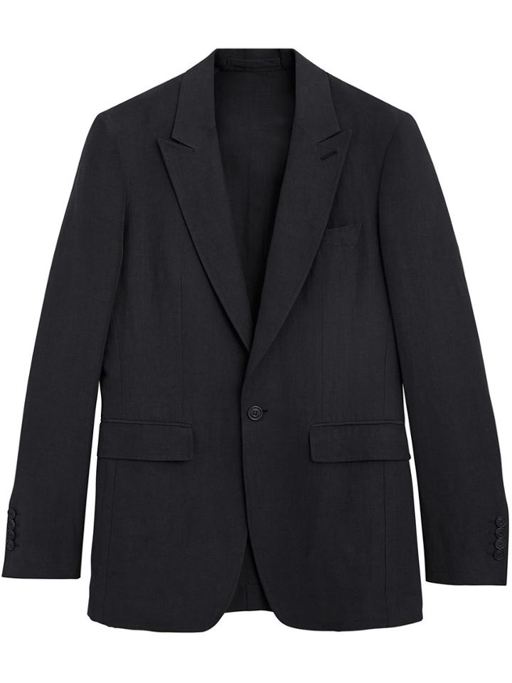 Burberry Slim Fit Linen Silk Evening Jacket - Black