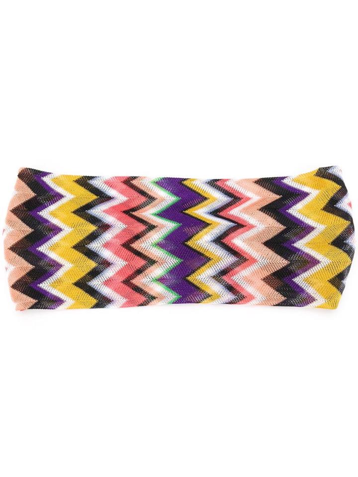 Missoni Zig Zag Knitted Headband - Yellow