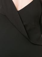 Michelle Mason Midi Front Strap Cocktail Dress - Black