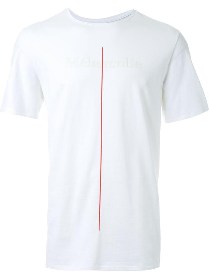 Cy Choi Vertical Line Detail T-shirt, Men's, Size: S, White, Cotton