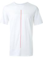 Cy Choi Vertical Line Detail T-shirt, Men's, Size: S, White, Cotton