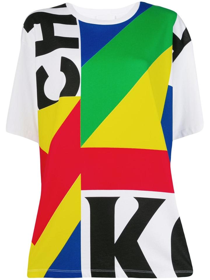 Koché Colour Block Print T-shirt - White