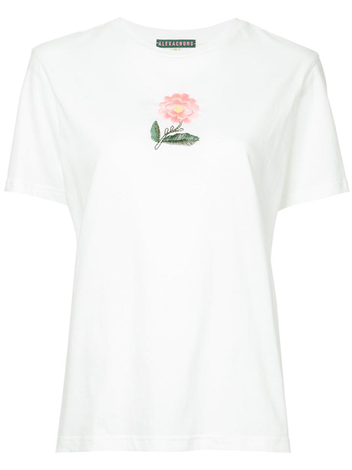 Alexa Chung Flower-embroidered T-shirt - White