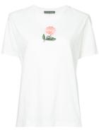Alexa Chung Flower-embroidered T-shirt - White