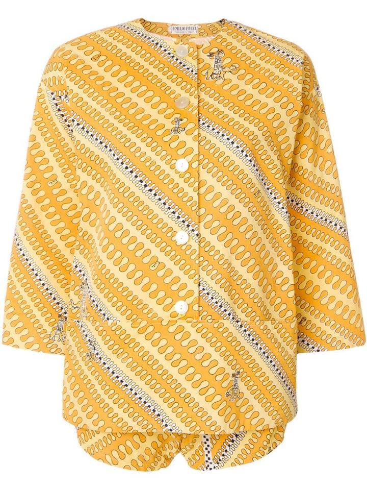 Emilio Pucci Pre-owned Elephant Print Playsuit - Yellow