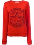 Pierre Balmain Logo Print Sweatshirt, Women's, Size: 34, Red, Cotton