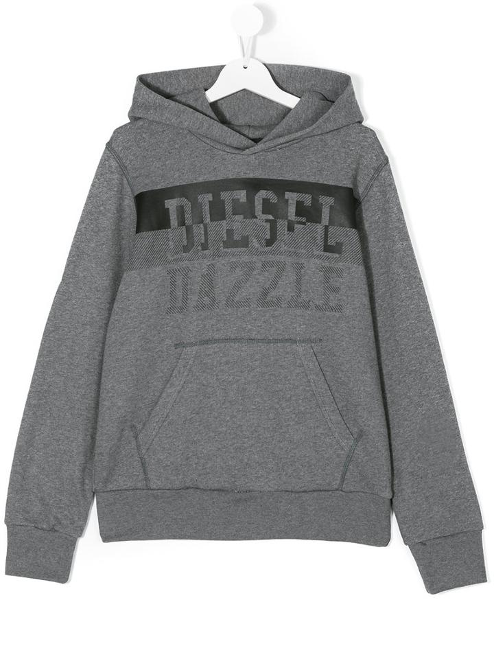 Diesel Kids - Teen Sidev Hoodie - Kids - Cotton - 16 Yrs, Grey