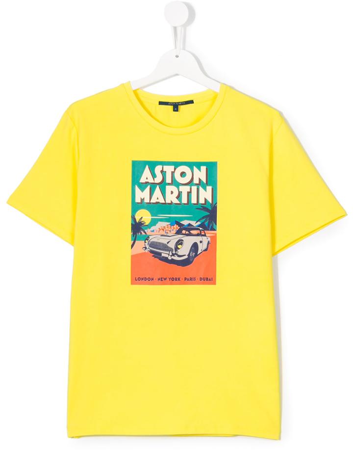 Aston Martin Kids Logo Print T-shirt - Yellow & Orange