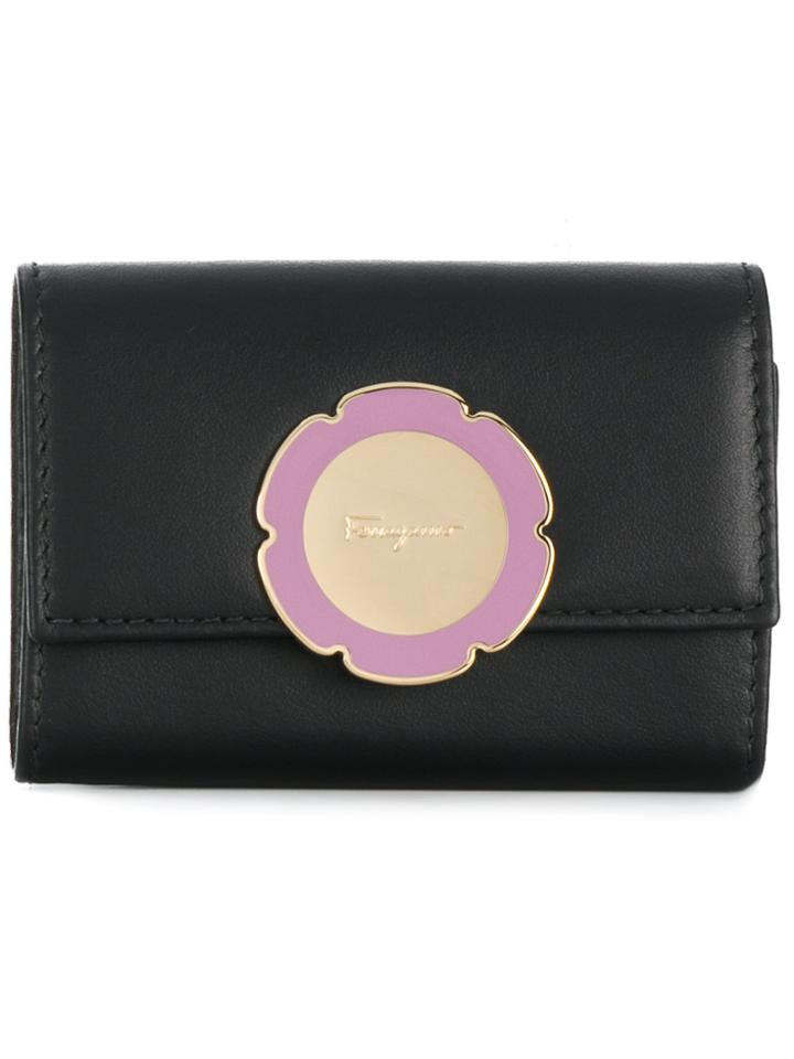 Salvatore Ferragamo Flower Plaque Keyholder - Black
